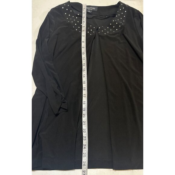 Perceptions New York Open-Front Black Blouse Polyester Blend Women Size 14-READ - Picture 8 of 16